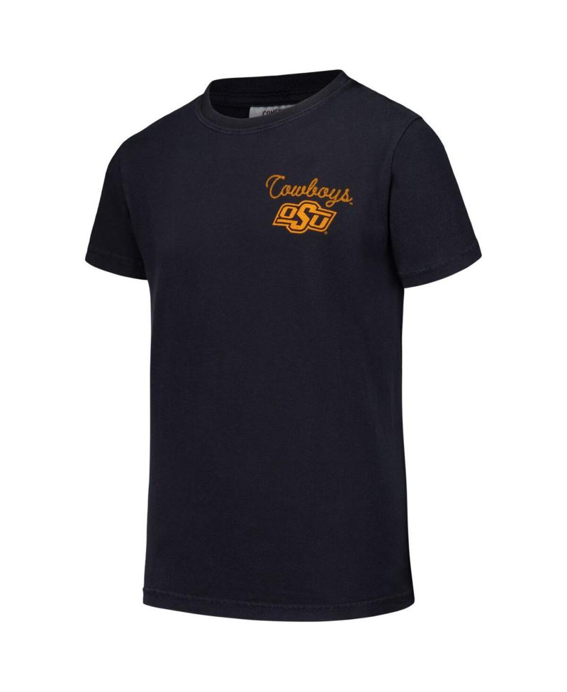 Big Boys and Girls Black Oklahoma State Cowboys Hyperlocal Comfort Colors T-Shirt