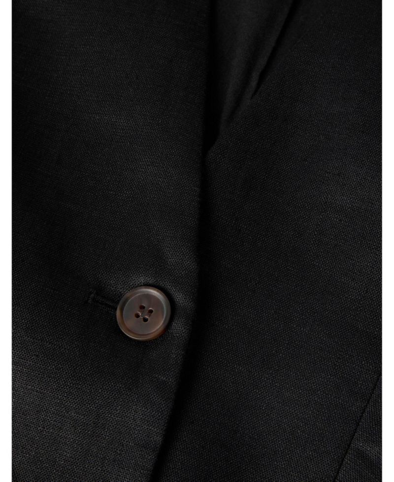 Women's Collarless Linen Blazer
