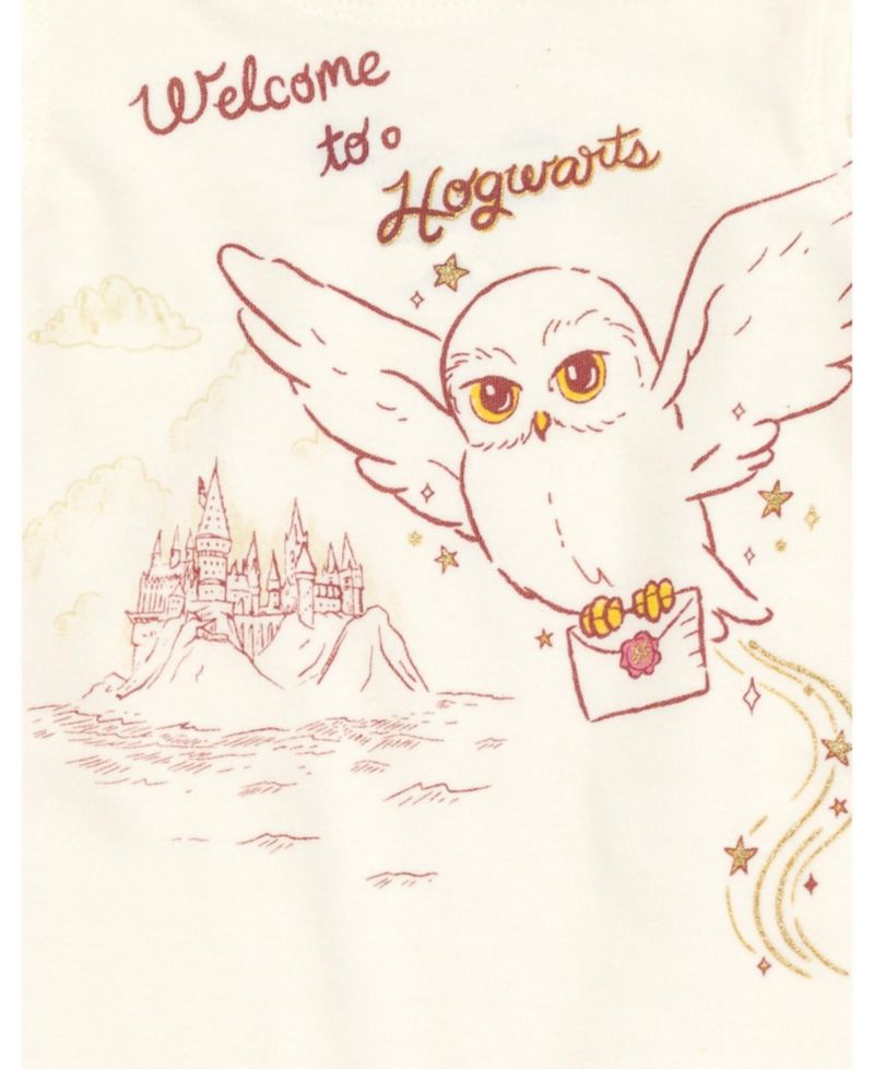 Baby Girls Hedwig Owl French Terry Romper and Headband