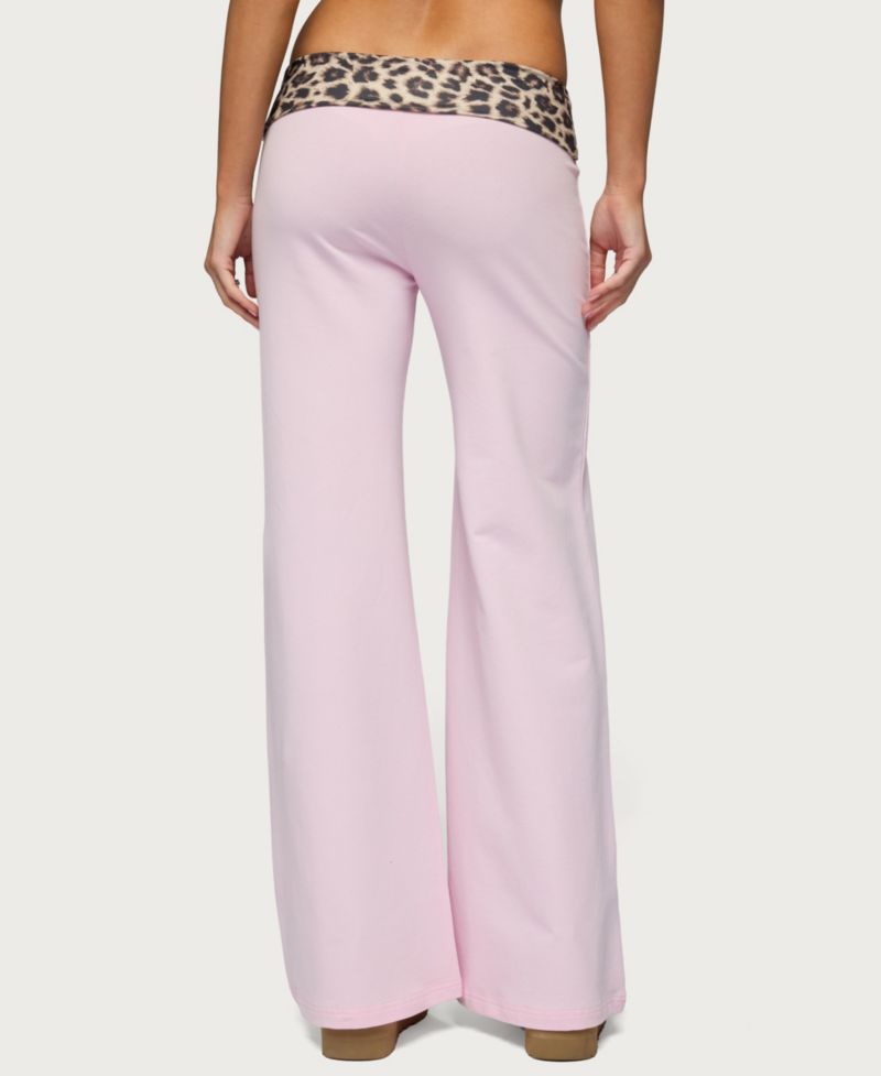 Women's Leopard Foldover Pants
