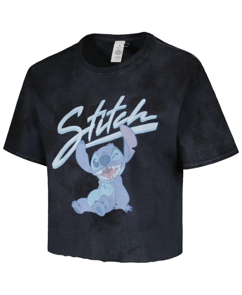 Men's and Women's Black Lilo and Stitch Wink Tie-Dye T-Shirt