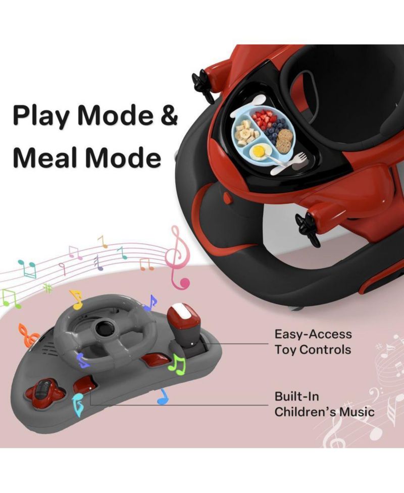 Convertible Baby Activity Walker with Adjustable Height, Foldable Design and Interactive Play Features