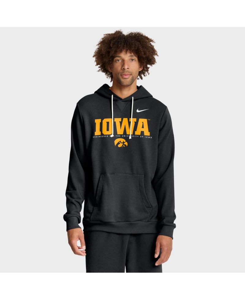 Men's Black Iowa Hawkeyes 2025 Sideline Standard Issue Dri-FIT Hoodie