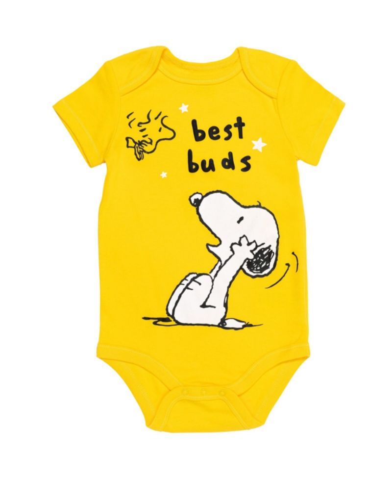 Snoopy Charlie Brown Boys 5 Pack Bodysuits Multi Infant