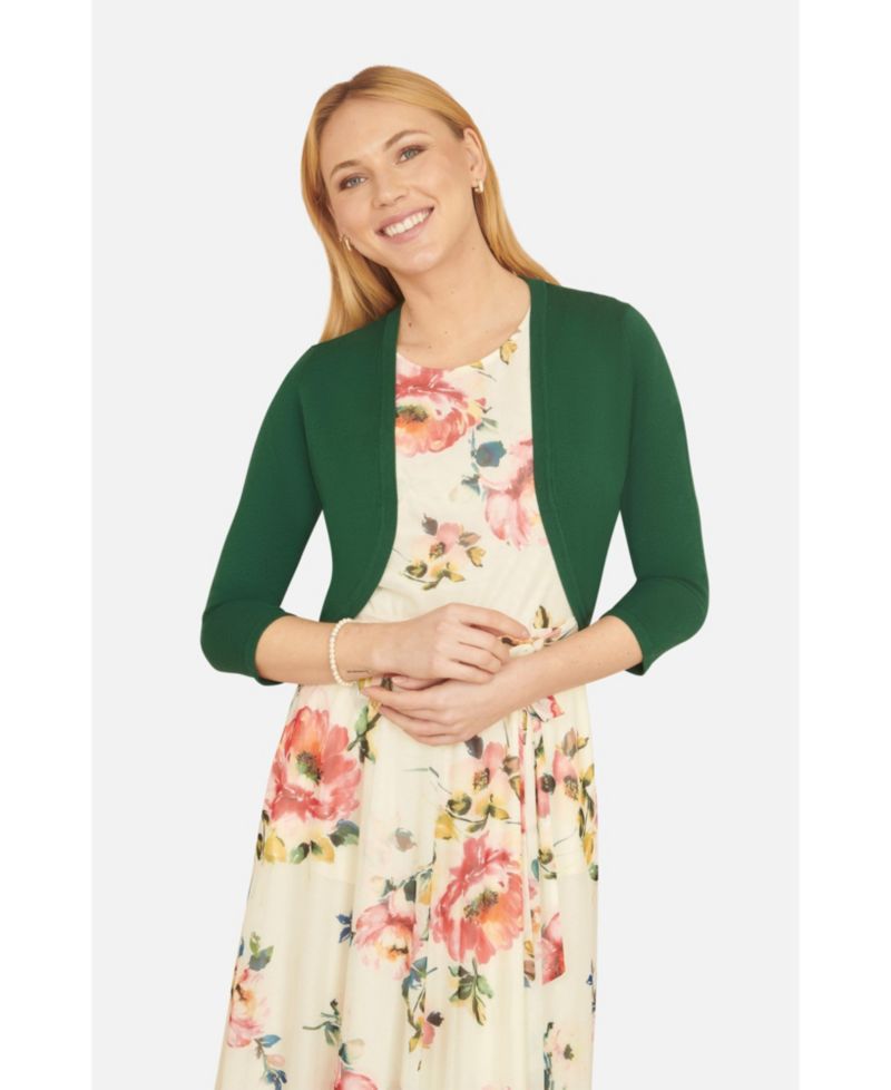 Women's 3/4 Sleeve Knitted Curve Bolero