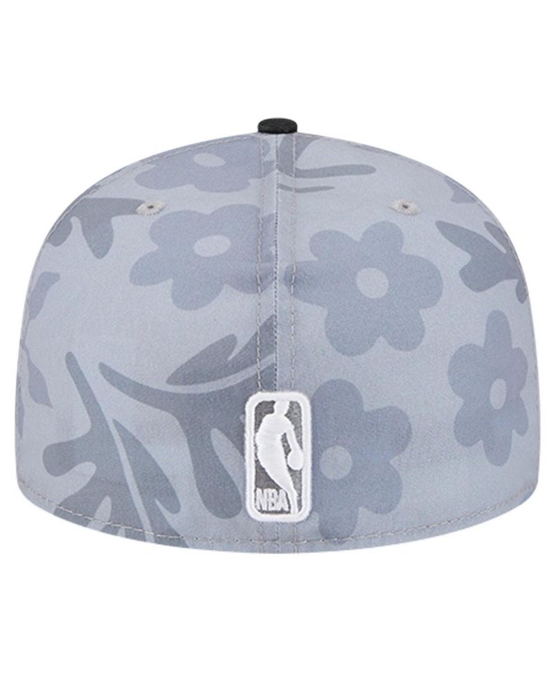 Men's Gray Miami Heat Palm Fronds 2-Tone 59FIFTY Fitted Hat