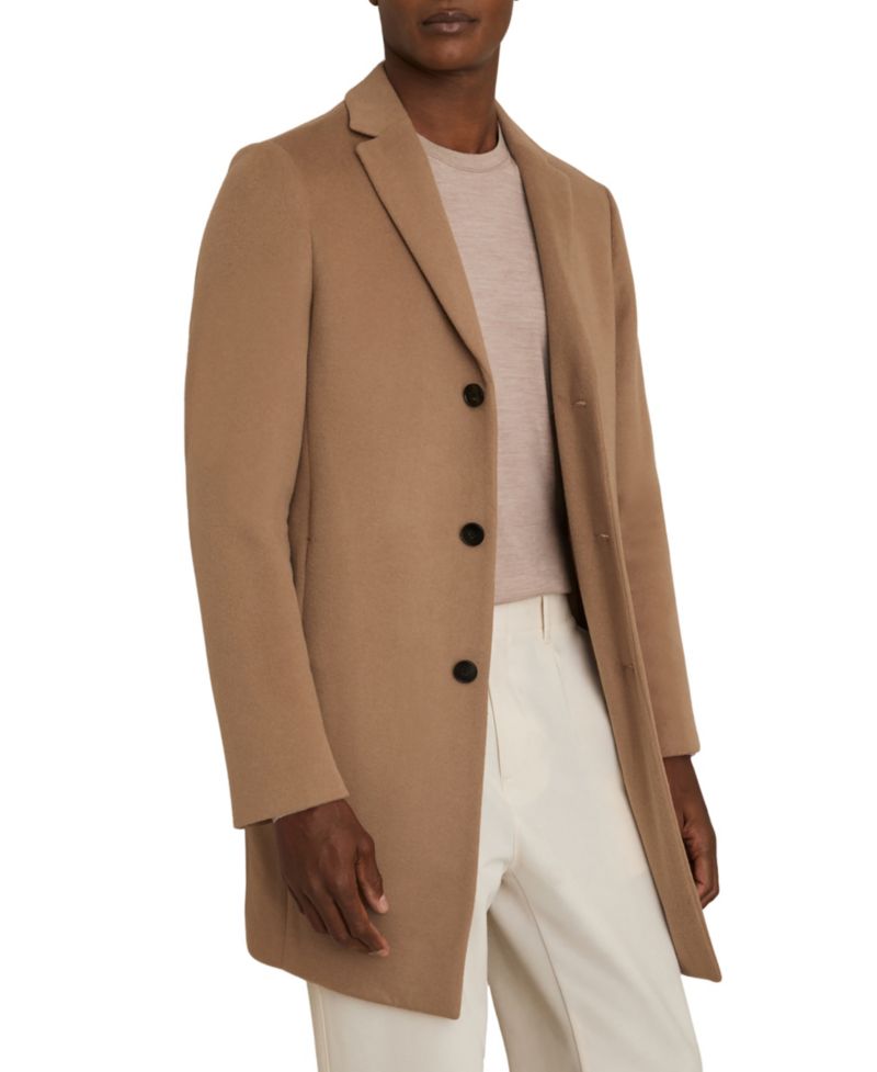 Men's Gable Epsom Wool-Blend Single-Breasted Mid-Length Overcoat