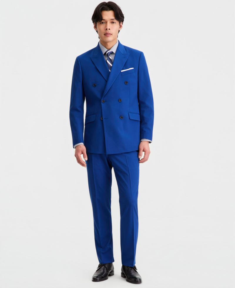 Men's Double-Breasted Slim-Fit 2-Piece Suit