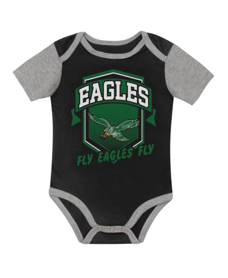 Baby Boys' and Girls' Philadelphia Eagles First Round Pick Screen Print 3-Piece Creeper Set