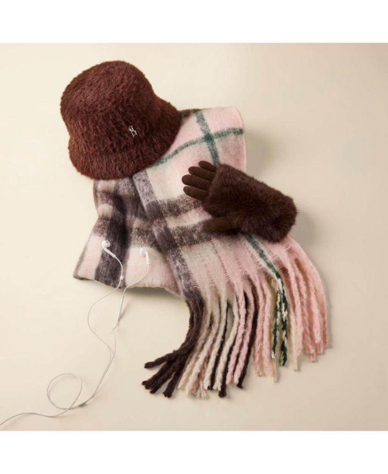 Faux-Fur-Cuff Cozy Knit Gloves