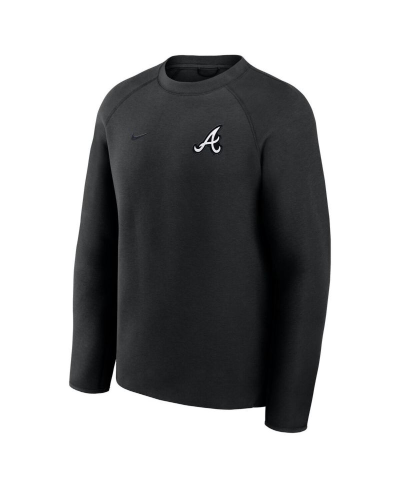 Men's Black Atlanta Braves Tech Fleece Raglan Sweatshirt