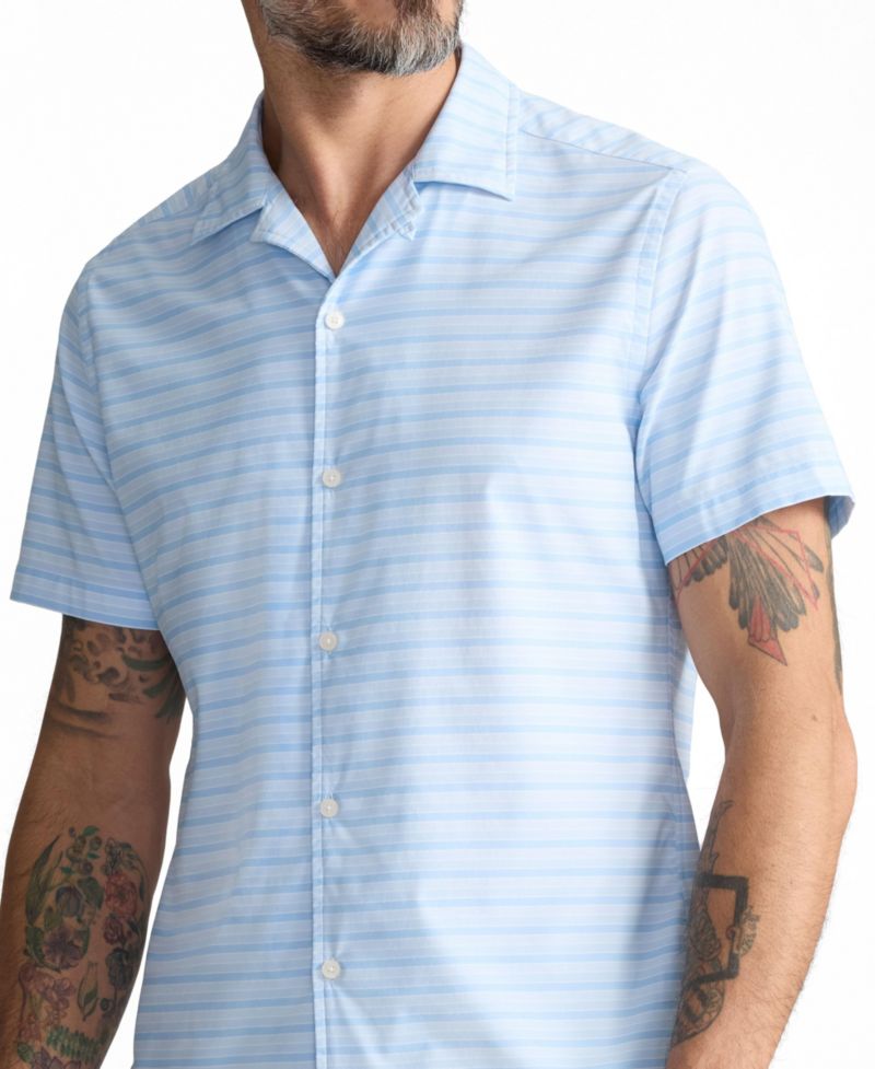 Men's Regular Fit Performance Short-Sleeve Camp Collar Shirt