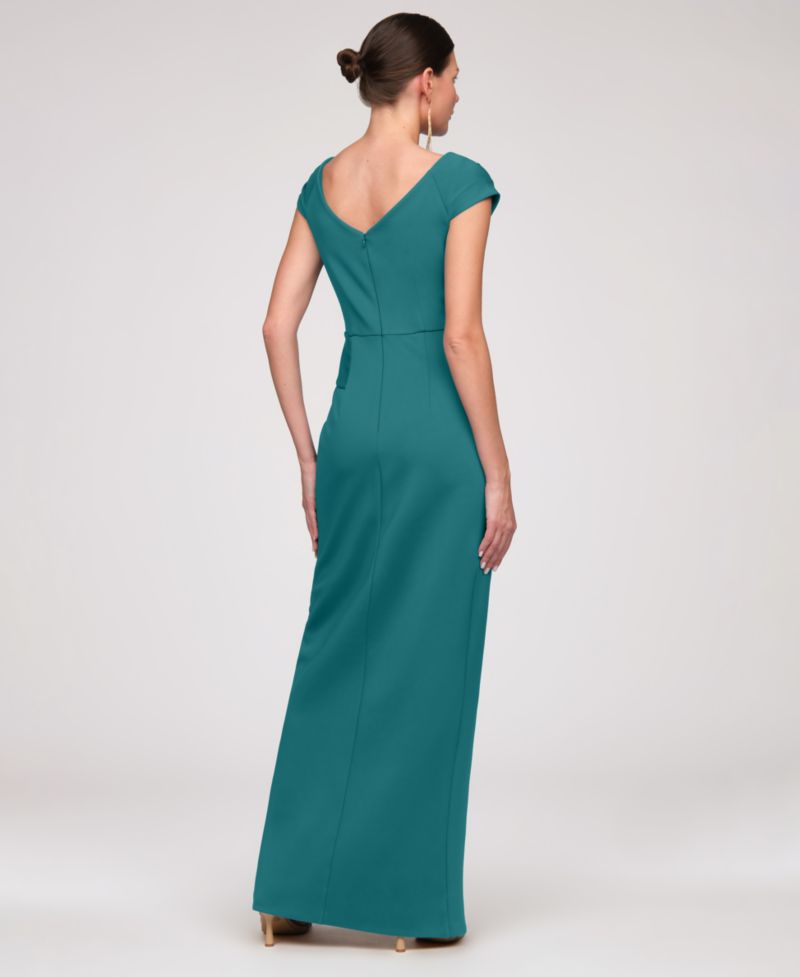 Women's Column V-Neck Gown Dress