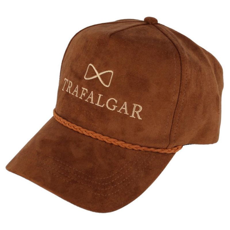 Men's Traflagar's Faux Suede 5 Panel Cap with Braided Rope