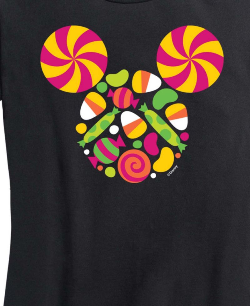 Disney Halloween Mickey Mouse Candy Women's Short Sleeve Graphic T-shirts