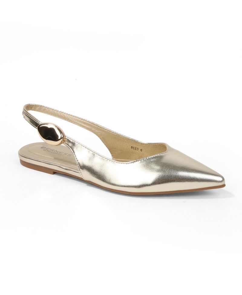 Women's Reed Slingback Flats with Gold-Tone Accent