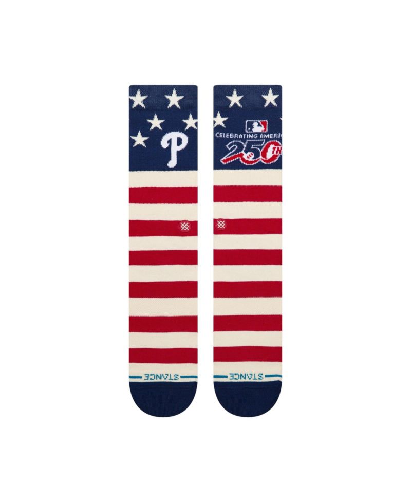 Men's and Women's Philadelphia Phillies 250th Anniversary Stripe Crew Socks