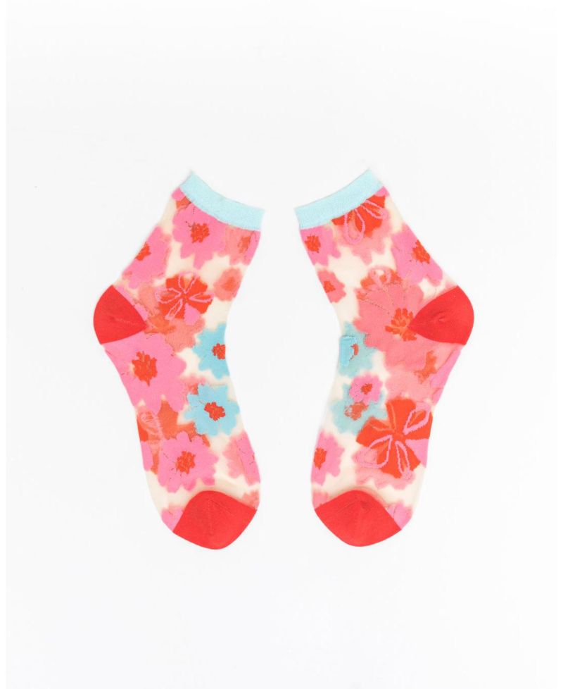 Women's Ribbon Roses Sheer Sock