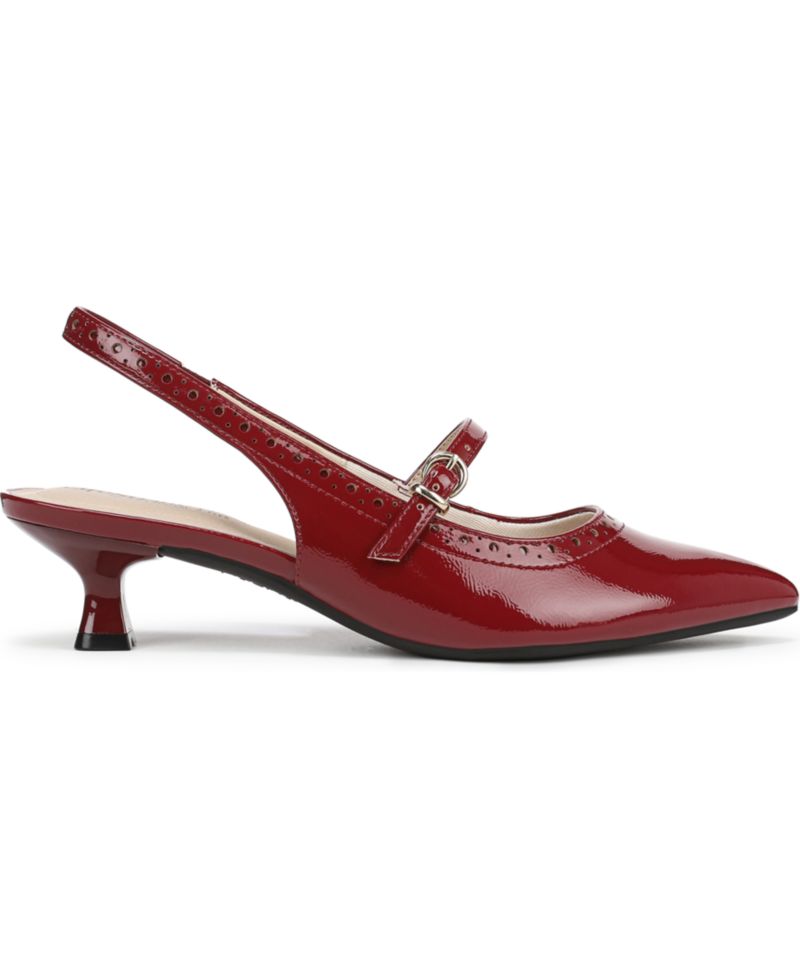 Women's Marilyn Pointed Toe Kitten Heel Slingback Pumps