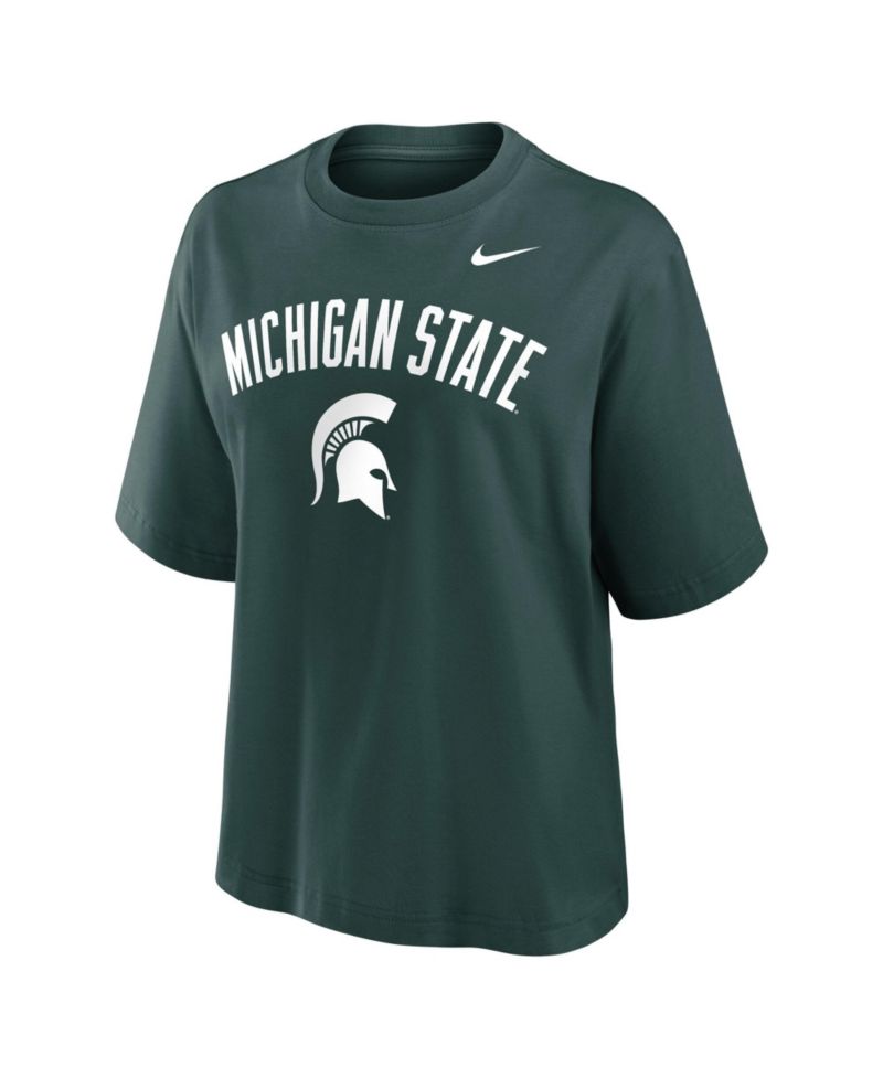Women's Green Michigan State Spartans Arch Logo Boxy T-Shirt