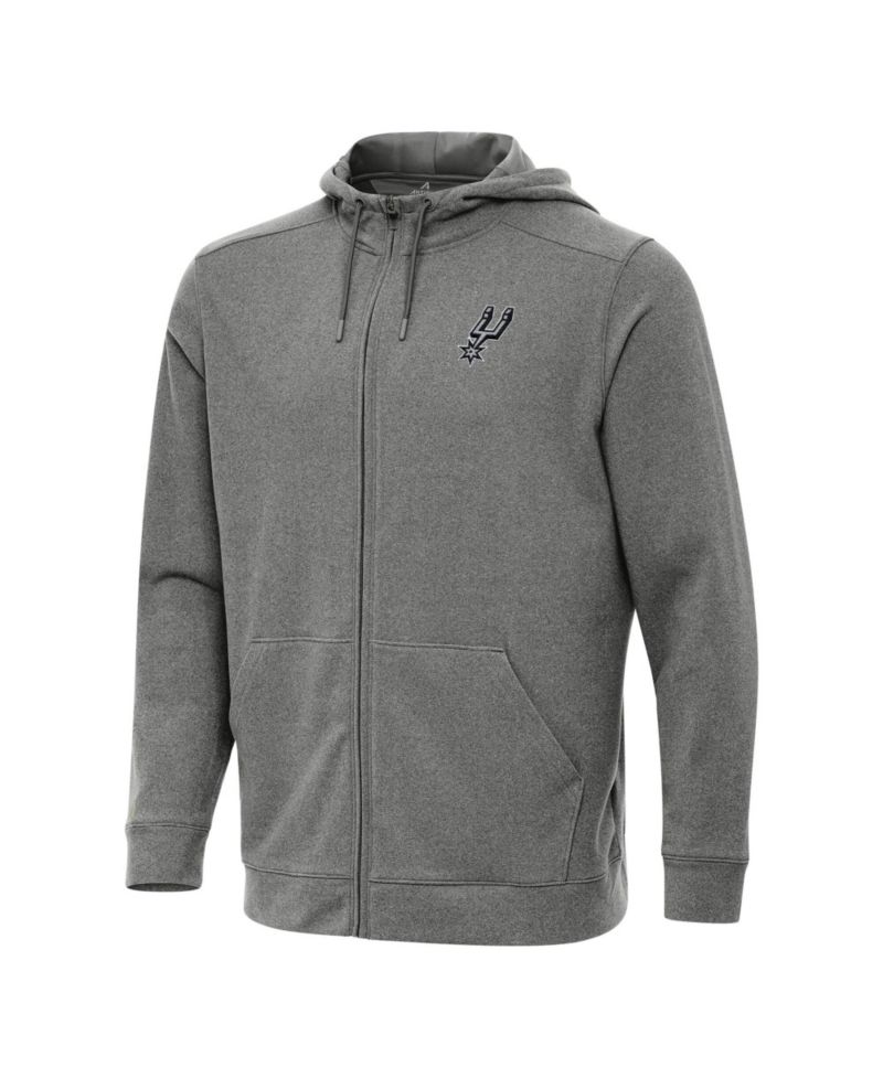 Men's Heather Charcoal San Antonio Spurs Effortless Full-Zip Hoodie Jacket