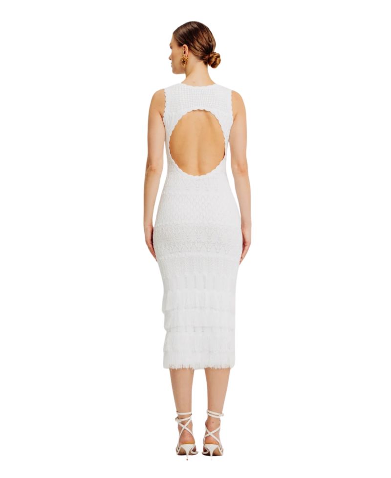 Women's Ryan Crochet Sleeveless Open-Back Midi Dress