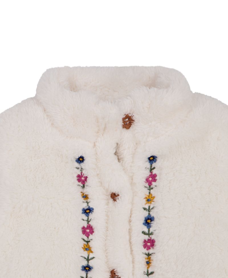 Girls' 2T-16 Long Sleeve Sherpa Embroidered Vest, T-Shirt and Leggings, 3-Piece Set