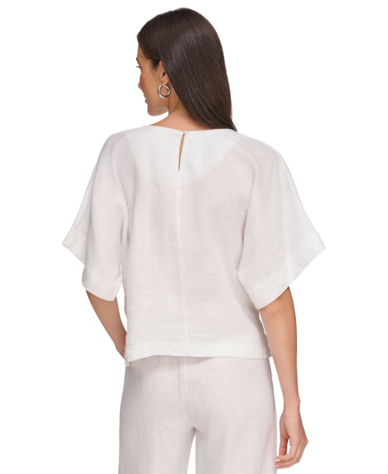 Women's Linen Drop Shoulder 100% Linen Top