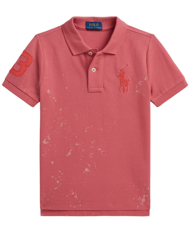 Boys' 2-7 Big Pony Paint-Print Mesh Polo Shirt