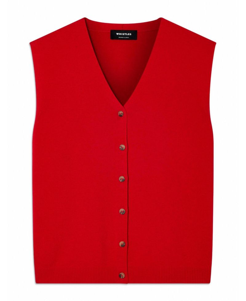 Women's V-Neck Button Front Knit Tank