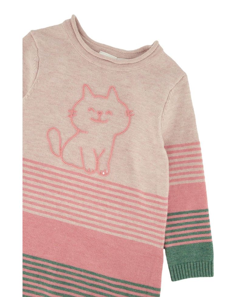 Little and Big Girl 6-8 Knitted Stripe Dress