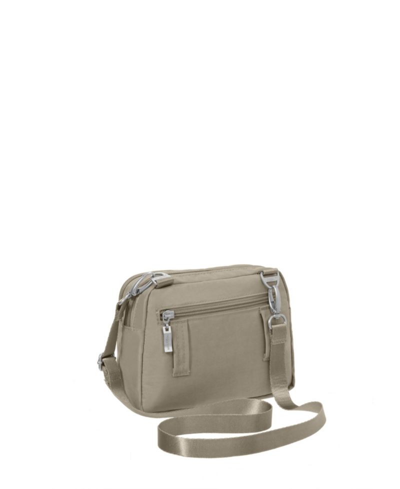 Triple Zip Small Crossbody Handbag