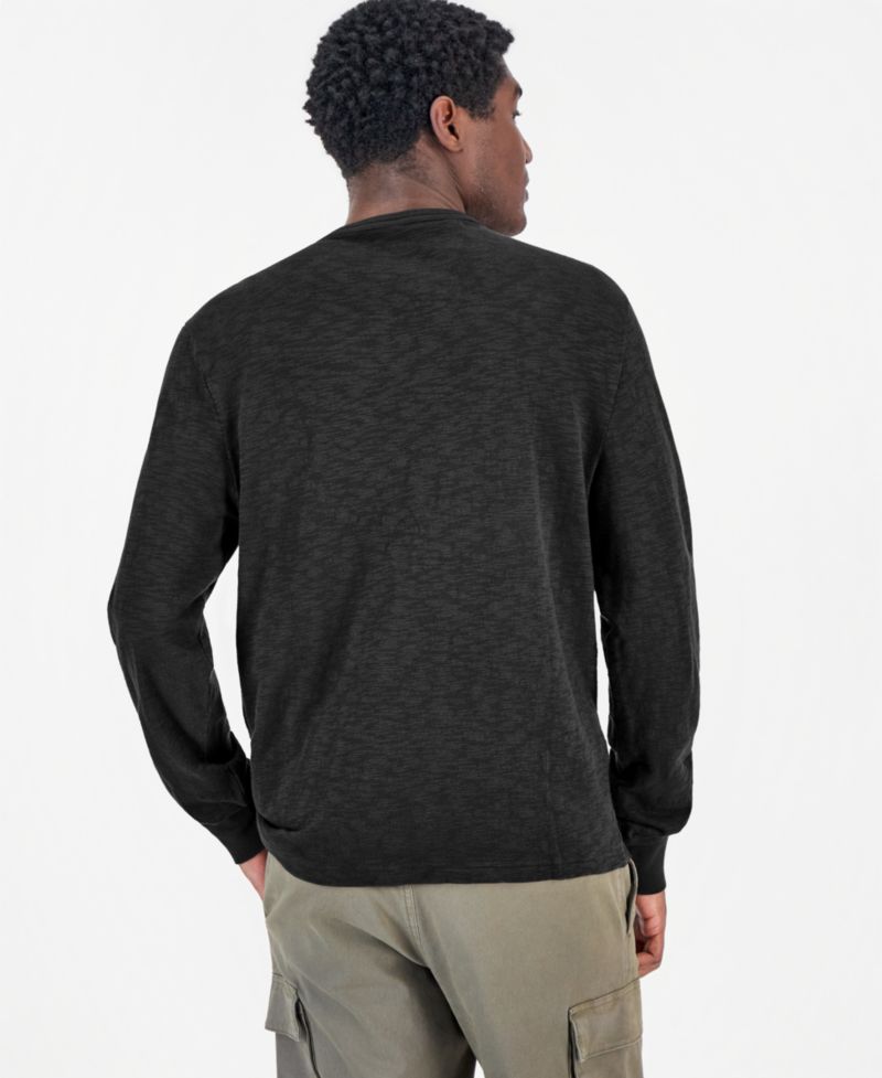 Men's Slub-Knit Long-Sleeve Pocket T-Shirt
