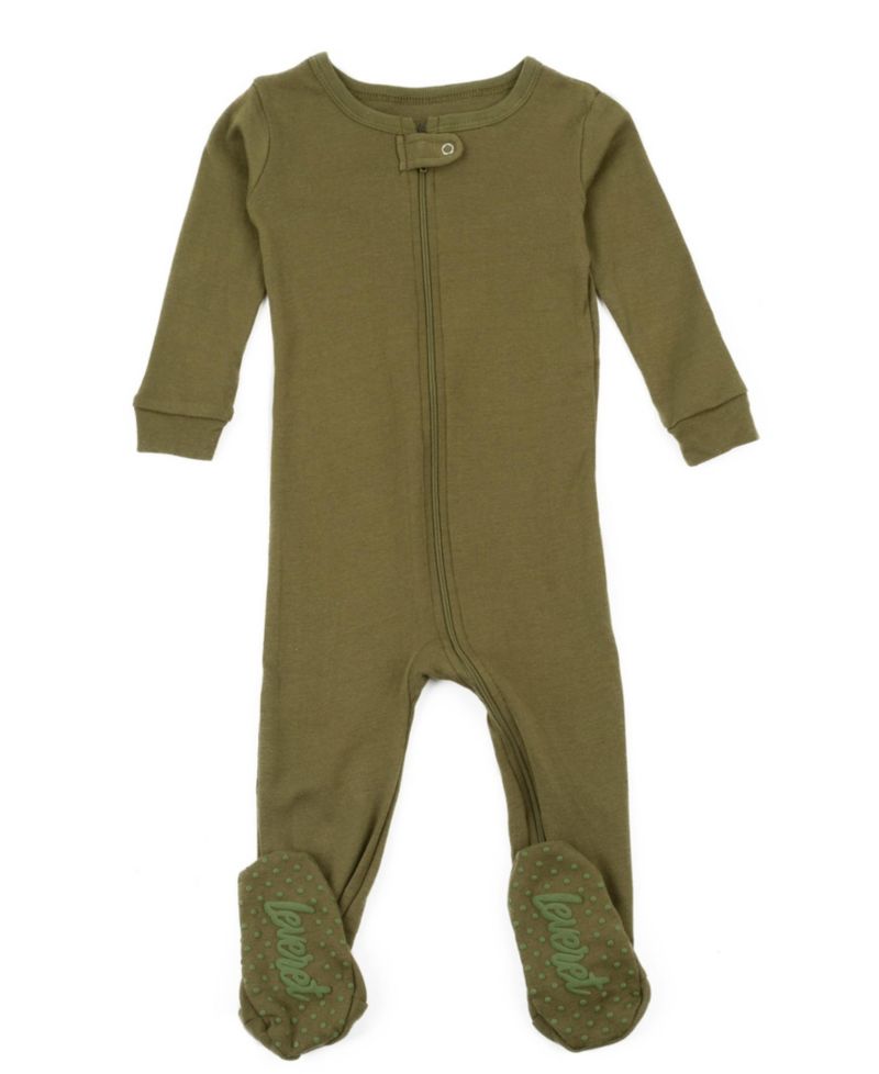 Toddler Matching Family One Piece Footed Cotton Long Sleeve Solid Color Pajamas 2T-5T