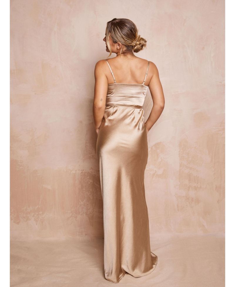 Women's Cami Cowl Front Satin Bridesmaid Dress