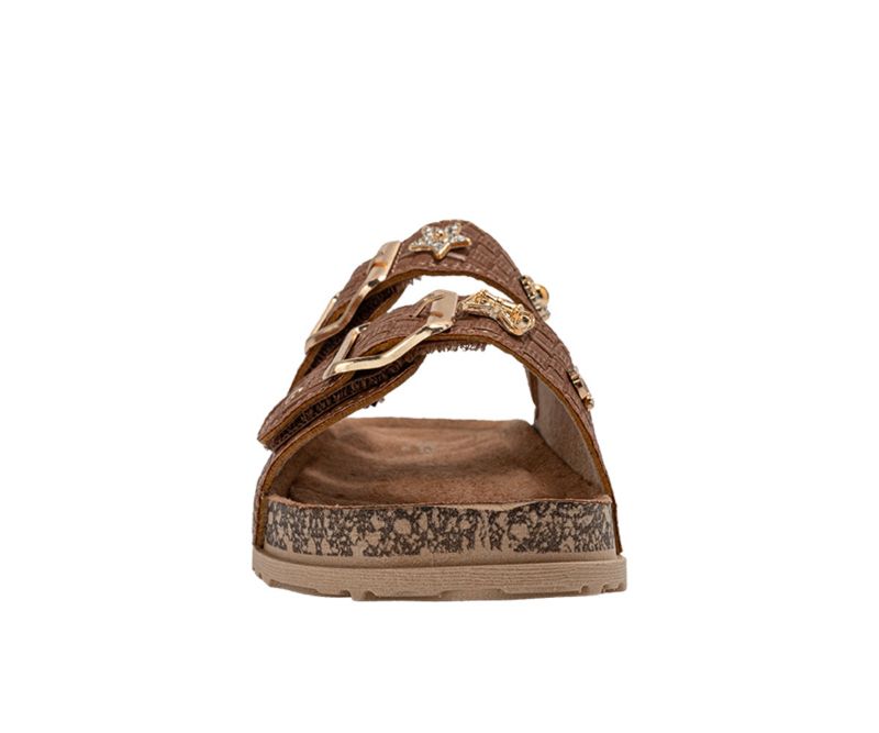 Girls Footbed Sandals - Comfortable Design with Double Buckle and Charms