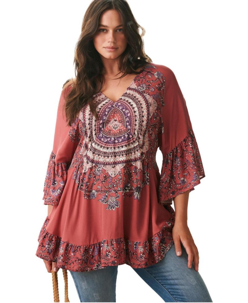 Women's Plus Size Frankie Frill Detail Tunic