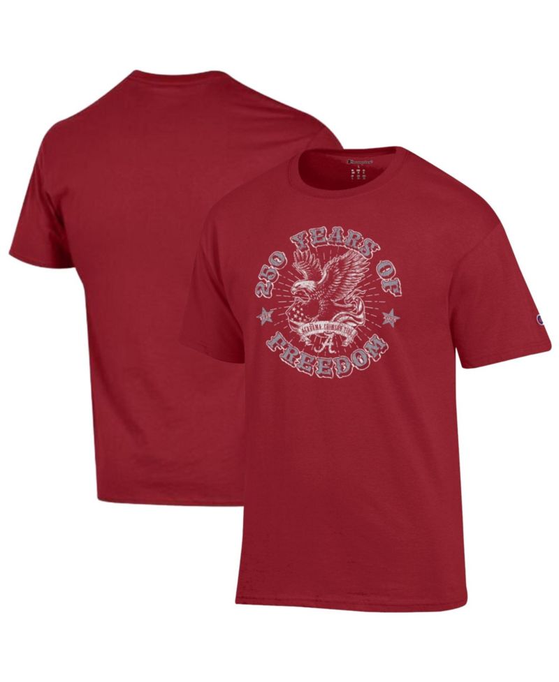 Men's Crimson Alabama Crimson Tide Americana 250 Years of Freedom Tonal T-Shirt