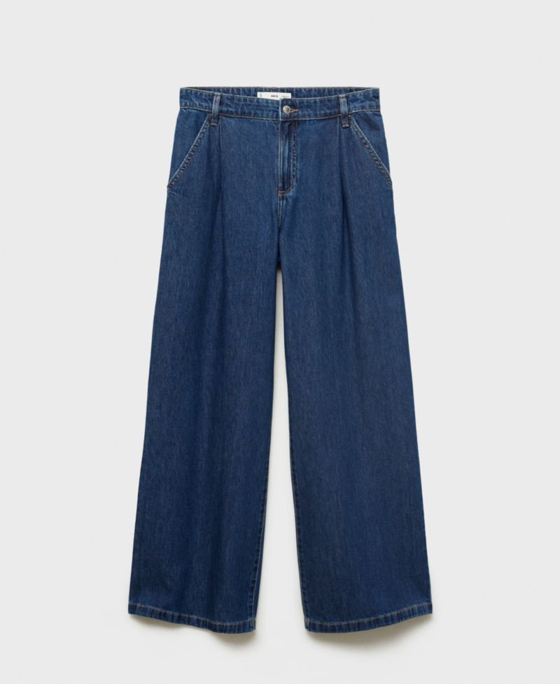 Women's Wide Leg Pleated Jeans