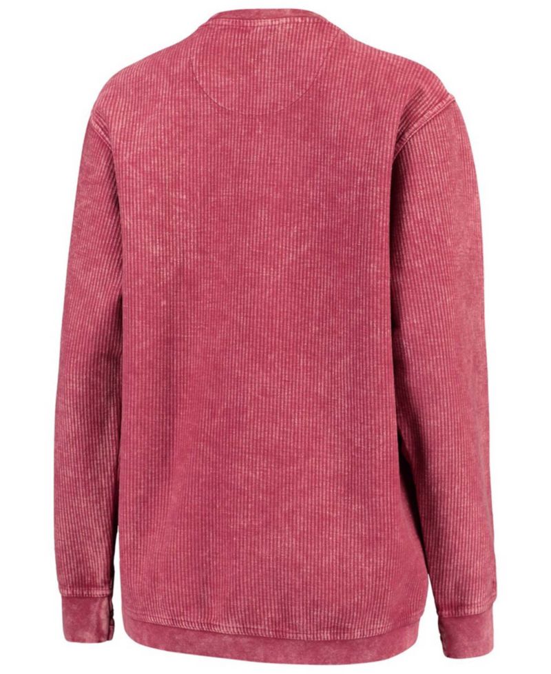 Women's Garnet South Carolina Gamecocks Comfy Cord Vintage-Like Wash Basic Arch Pullover Sweatshirt
