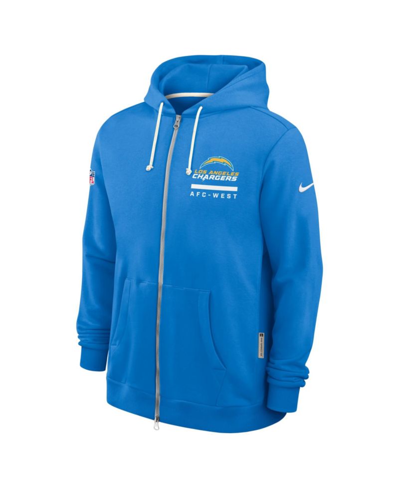 Men's Powder Blue Los Angeles Chargers Sideline Standard Issue Utility Player Dri-FIT Full-Zip Hoodie