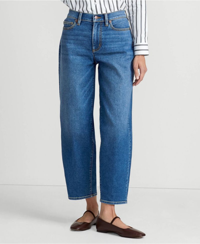 Petite Recover High Rise Barrel Leg Ankle Jeans