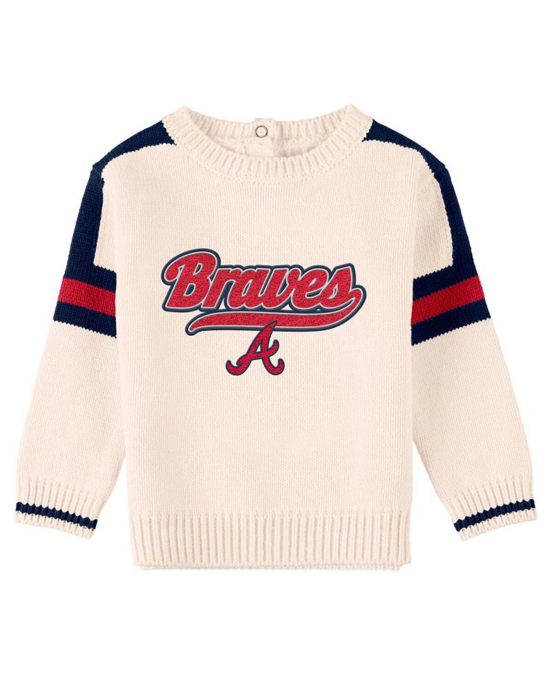 Baby Boys and Girls Cream Atlanta Braves Sweater