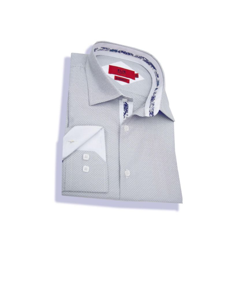 Little Boys Grey Button-Down Slim Fit Shirt