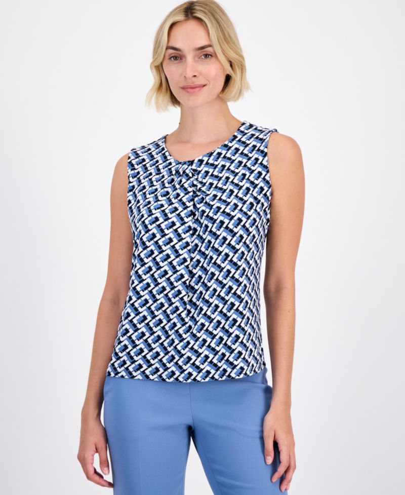 Women's Gathered-Neck Sleeveless Top