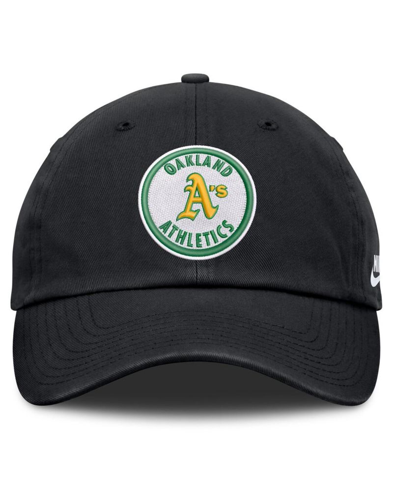 Men's Black Oakland Athletics Cooperstown Collection Club Adjustable Hat