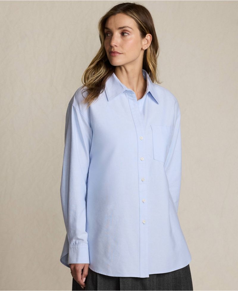 Women's Oversized Oxford Button Front Shirt