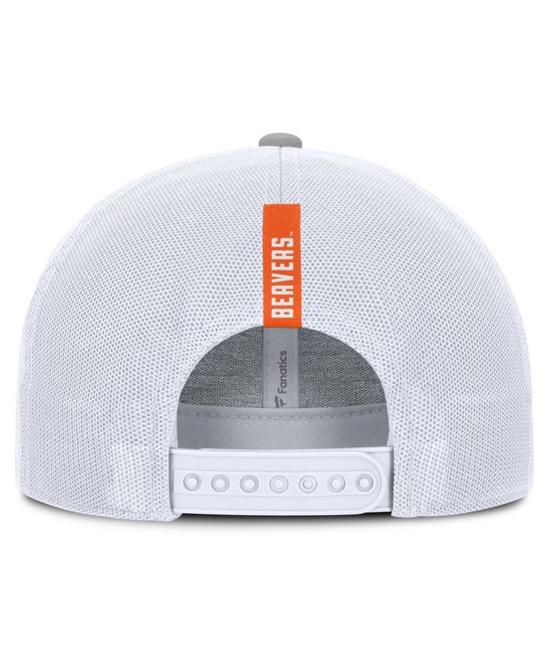 Men's Gray/White Oregon State Beavers Rapid Trucker Adjustable Hat