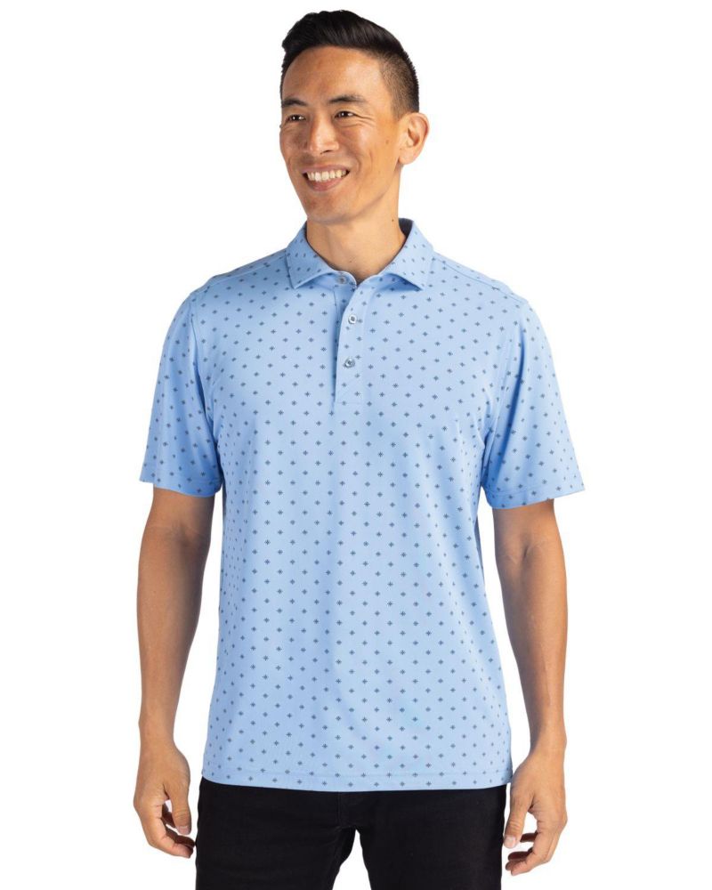 Men's Virtue Eco Pique Tile Print Recycled Polo Shirt
