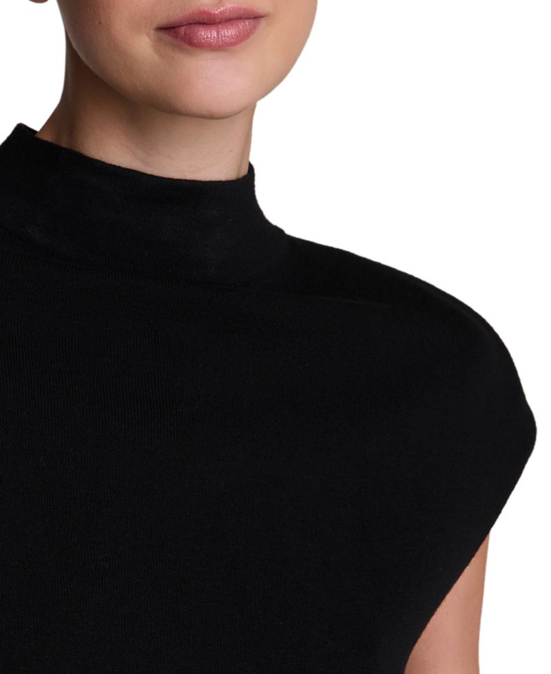 Women's Extended Shoulder Keyhole Back Mock Neck